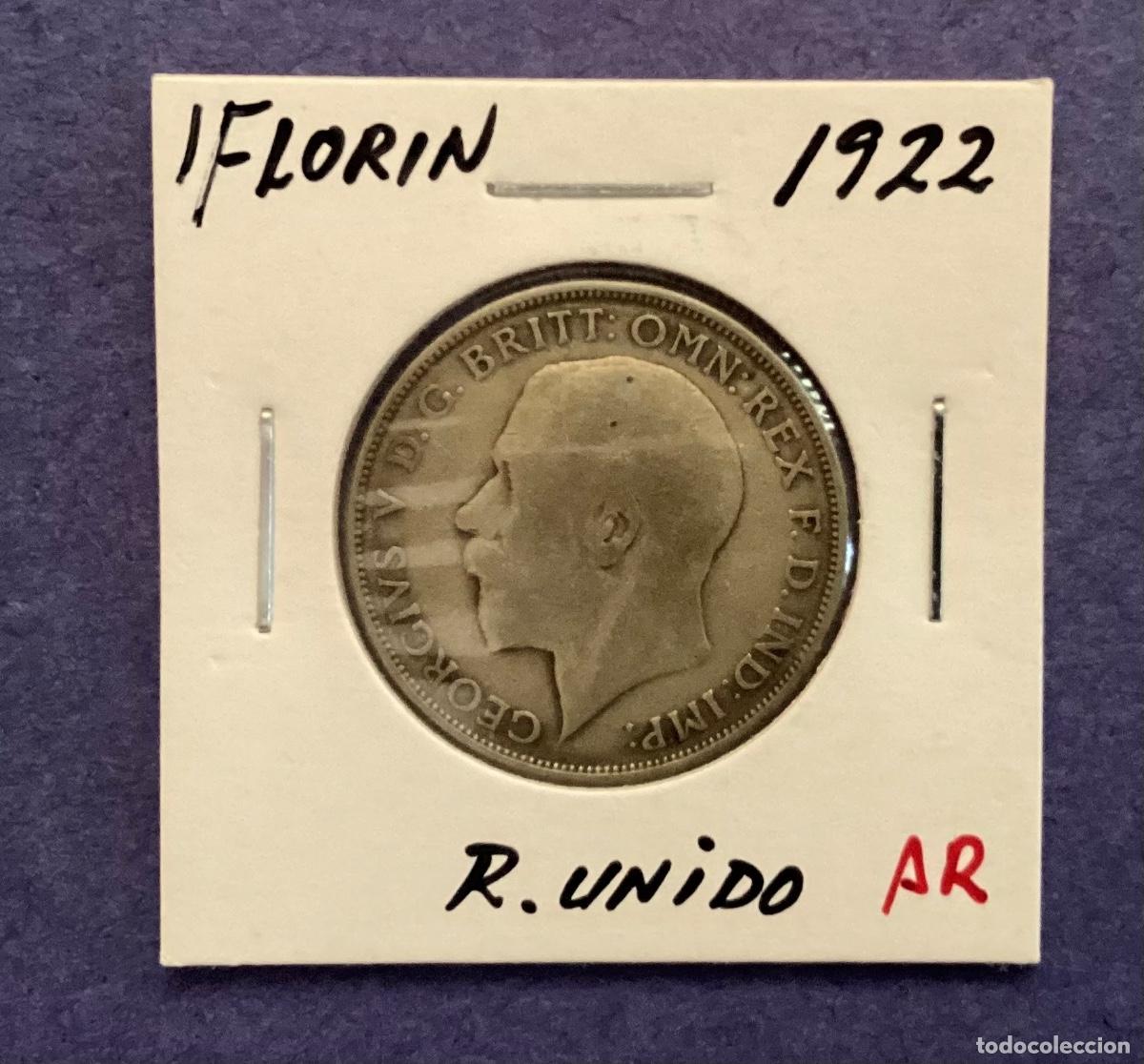 Monedas antiguas de Europa: 1 Florin plata 1922 Jorge V R.Unido
