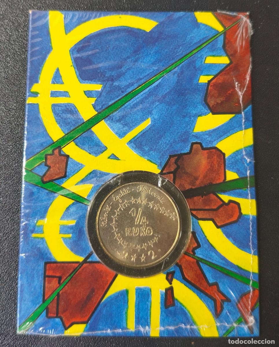 Monnaies anciennes de Europe: Francia Cartera 1/4 Euro Creada por ni&ntilde;os 2002 (SC)