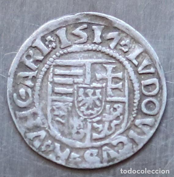 Monedas antiguas de Europa: DINERO 1517 HUNGRIA. LUIS II. CECA KREMNICA, ESLOVAQUIA