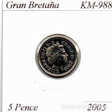 Monete antiche di Europa: GRAN BRETA&Ntilde;A 2005, 5 PENCE, KM-988, SC