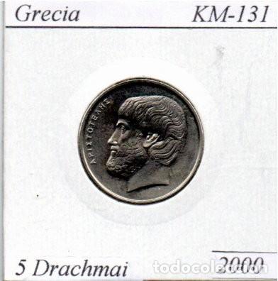 Monedas antiguas de Europa: GRECIA 2000, 5 DRACHMAI, KM-131, SC-UNC
