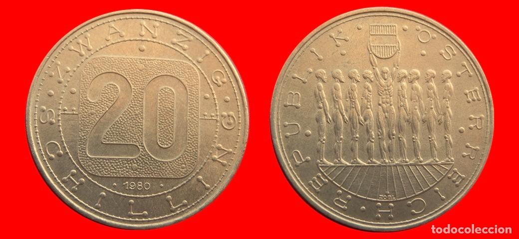 Monedas antiguas de Europa: 20 CHELINES SCHILLING 1980 AUSTRIA-150920