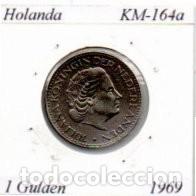 Monedas antiguas de Europa: HOLANDA 1969, 1 GULDEN, KM-164a, MBC