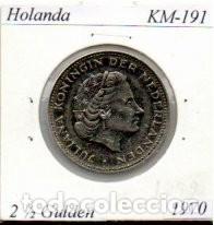 Monedas antiguas de Europa: HOLANDA 1970, 2 1-2 GULDEN, KM-191, SC
