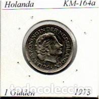 Monedas antiguas de Europa: HOLANDA 1973, 1 GULDEN, KM-164a, MBC