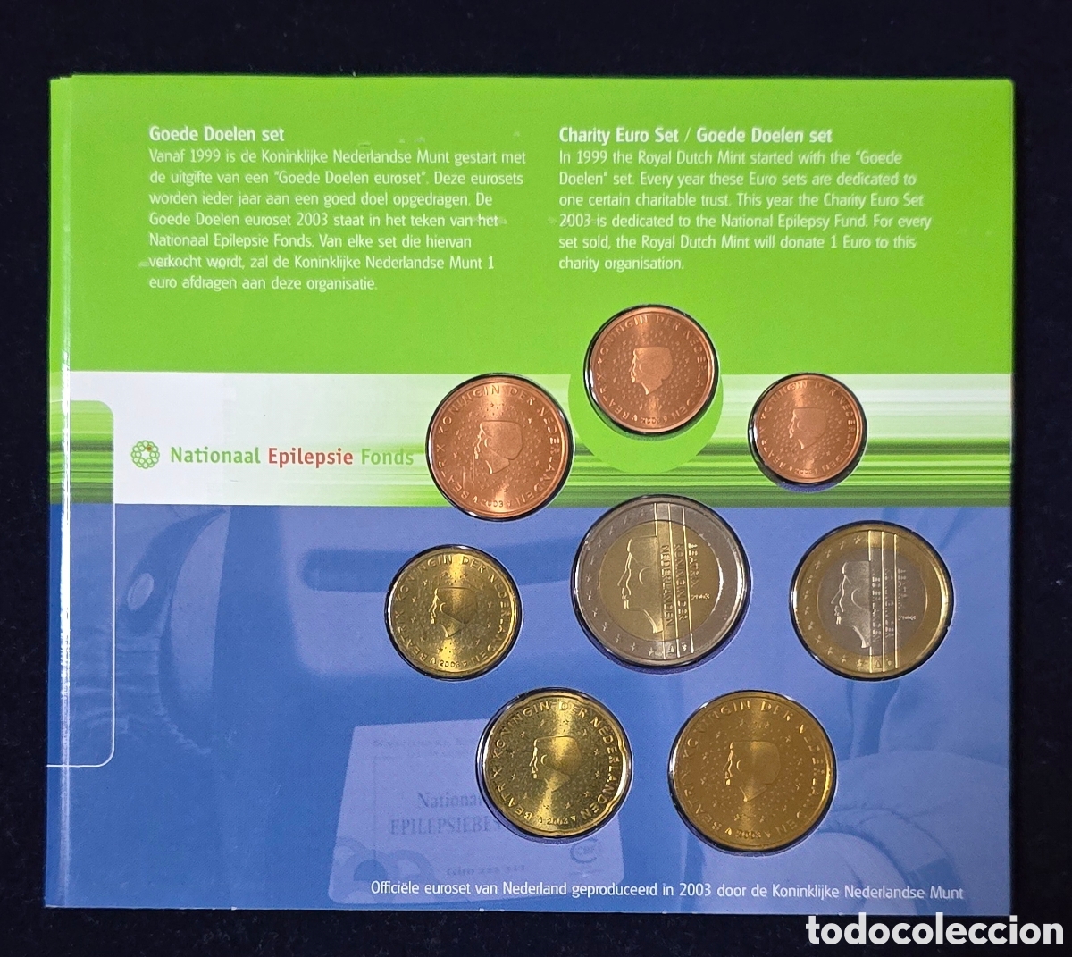 Monedas antiguas de Europa: Holanda Cartera oficial Euros 2003 SC.