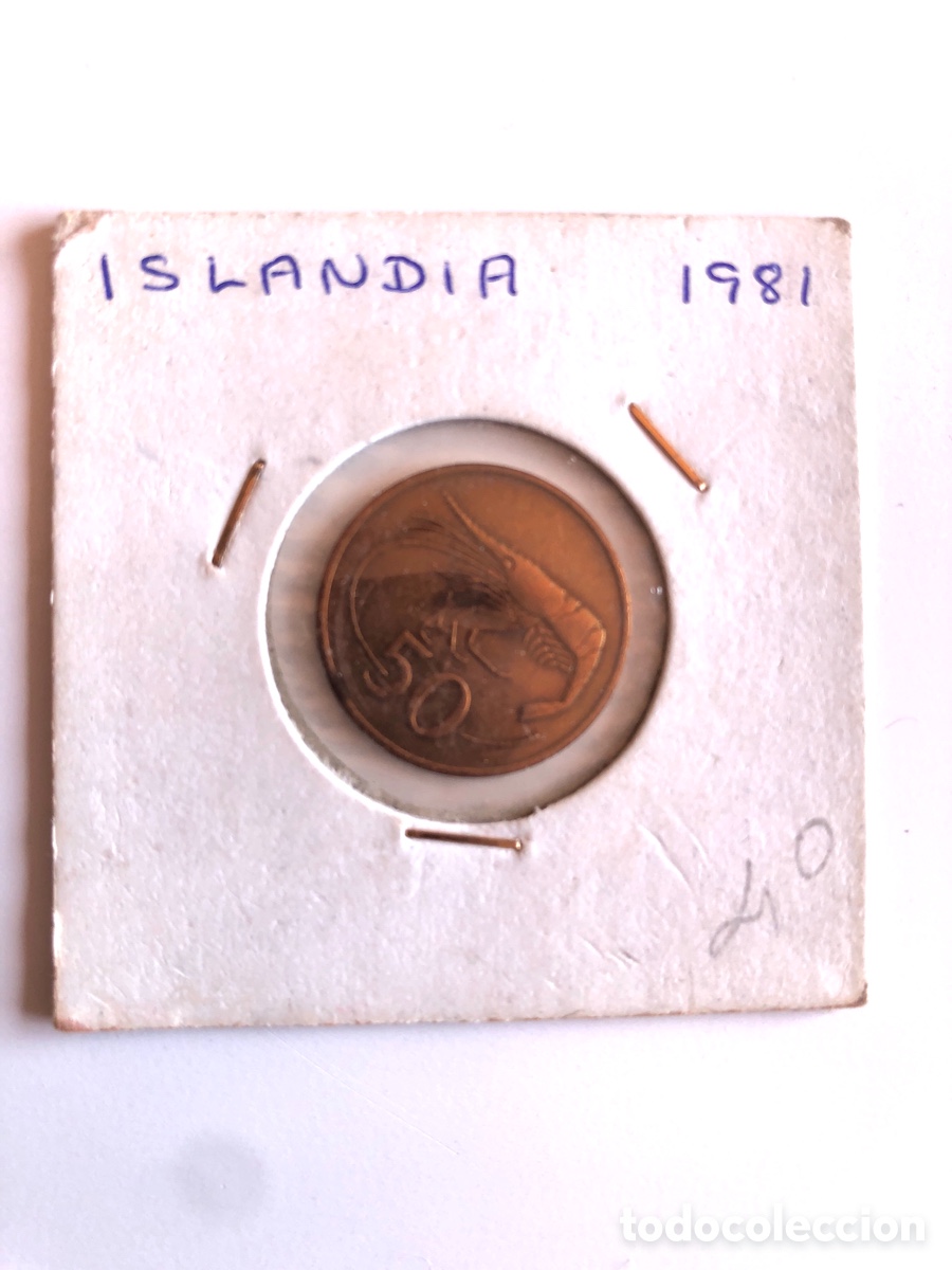 Monedas antiguas de Europa: Moneda Islandia 50 aurar 1981
