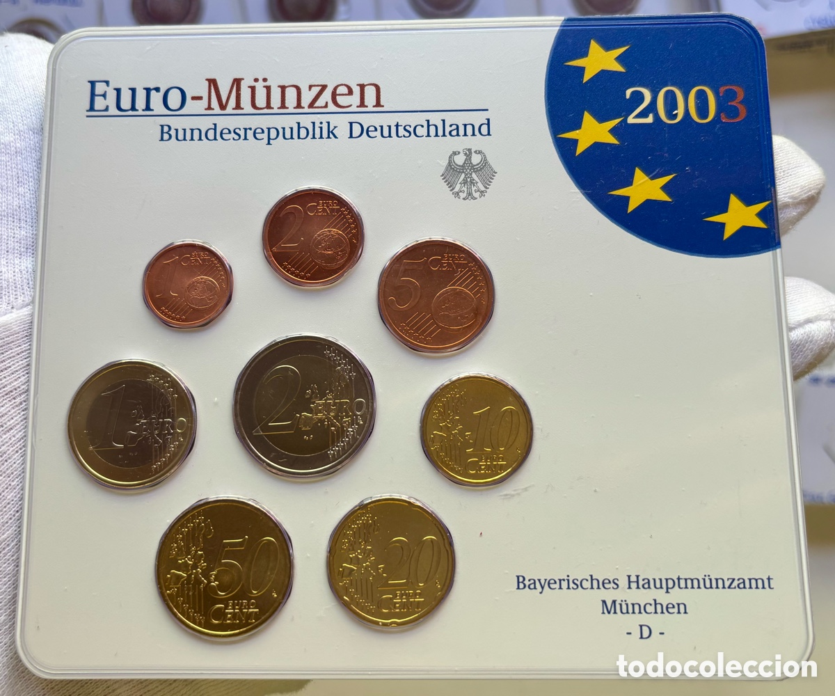 Monedas antiguas de Europa: Set Euros ALEMANIA 2003-D. 8 Valores SC Serie Euro &euro;