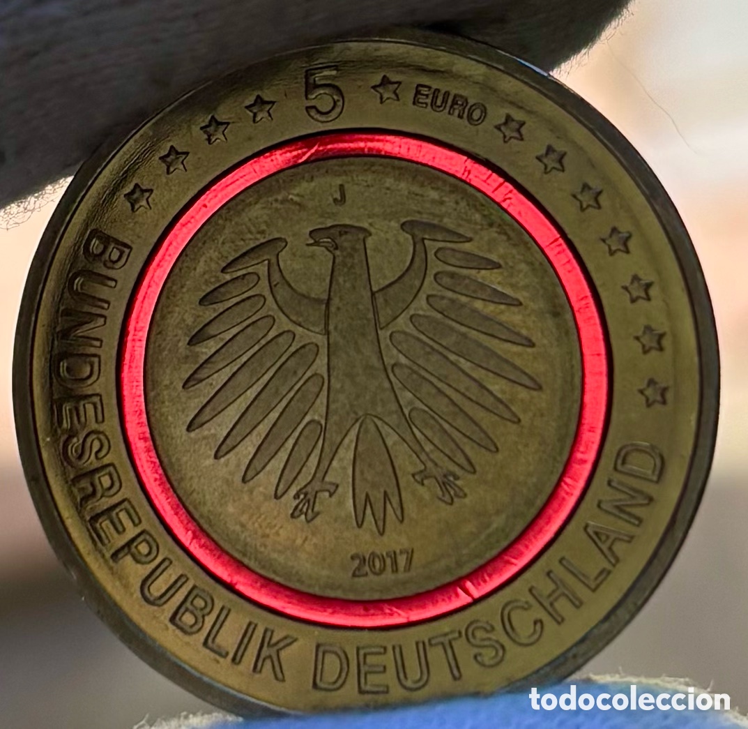 Monedas antiguas de Europa: Moneda ALEMANIA 5 Euros 2017-J Color SC. Zona Tropical. Euro
