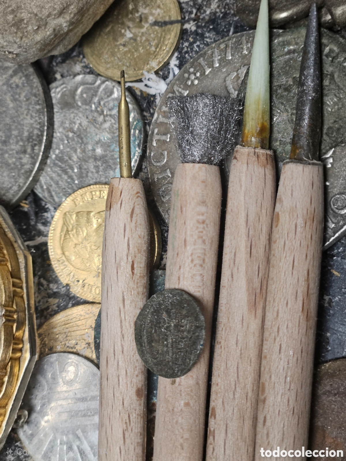 Monedas antiguas de Europa: Kid de 4 crayons de nettoyage pour pi&egrave;ces de monnaie et bijoux