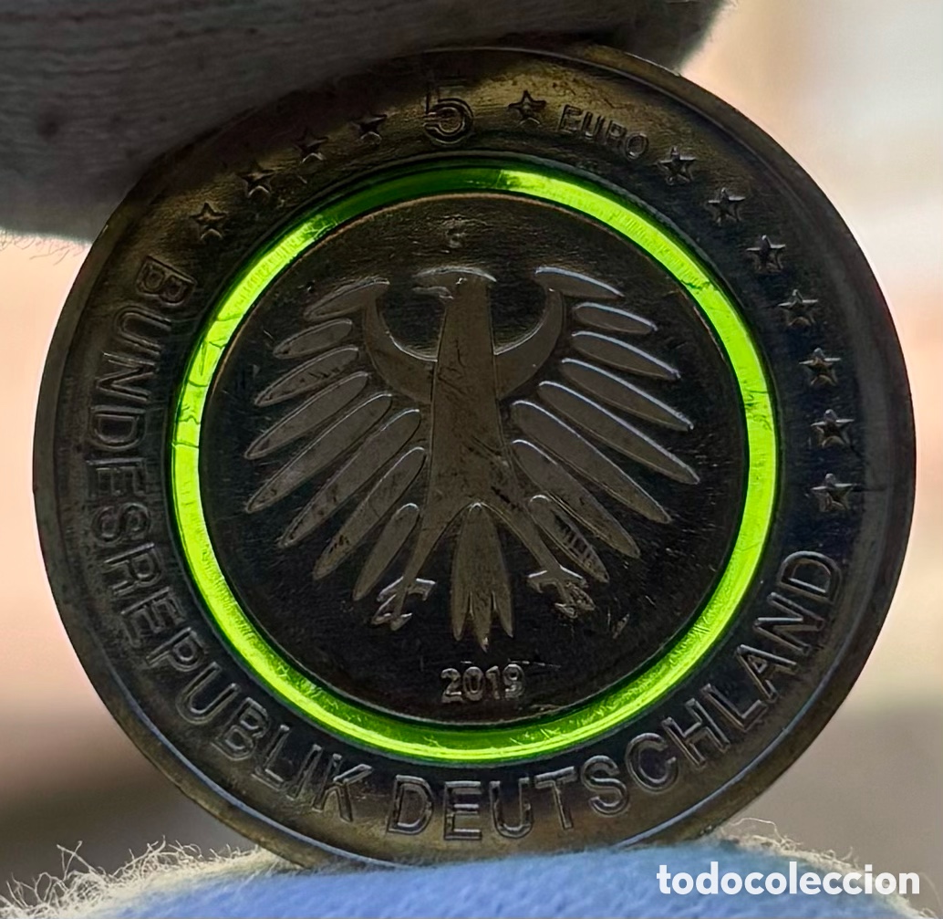 Monedas antiguas de Europa: Moneda ALEMANIA 5 Euros 2019-G. Color SC. Zona Moderada. Euro
