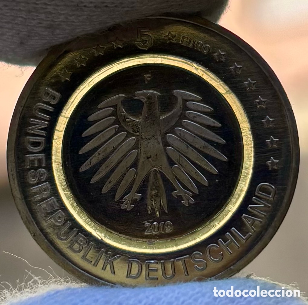 Monedas antiguas de Europa: Moneda ALEMANIA 5 Euros 2019-F. Color SC. Zona Moderada. Euro