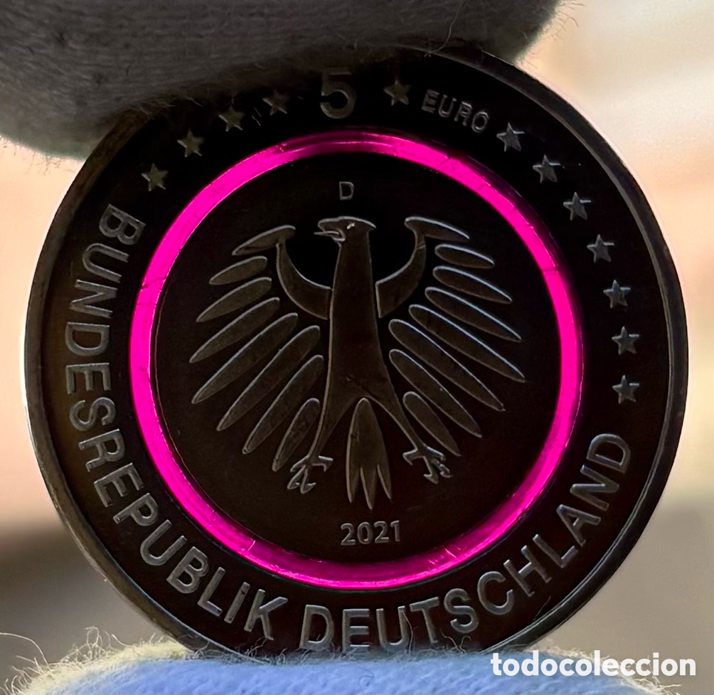 Monedas antiguas de Europa: Moneda ALEMANIA 5 Euros 2021-D. Color SC Zona Polar Euro