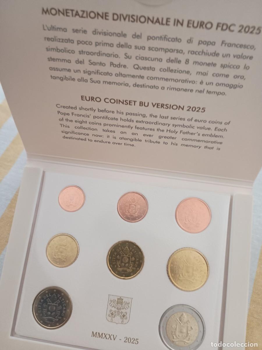 Monedas antiguas de Europa: Vaticano a&ntilde;o 2025 8 monedas de 1 c&eacute;ntimo a 2 euros &euro;