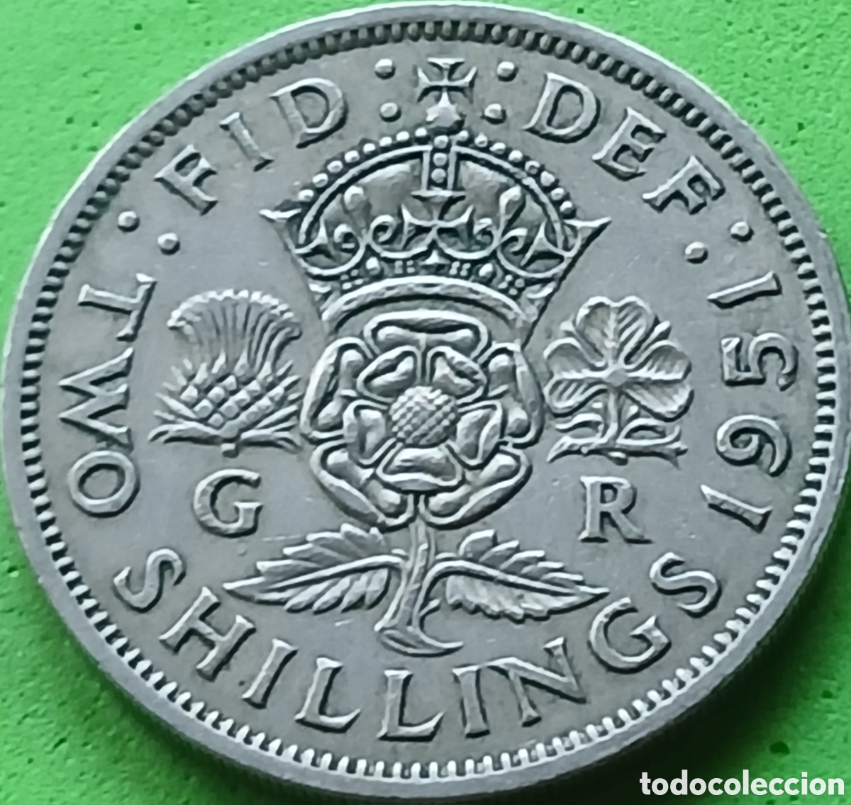 Monedas antiguas de Europa: Reino Unido two shillings 1951 km#878