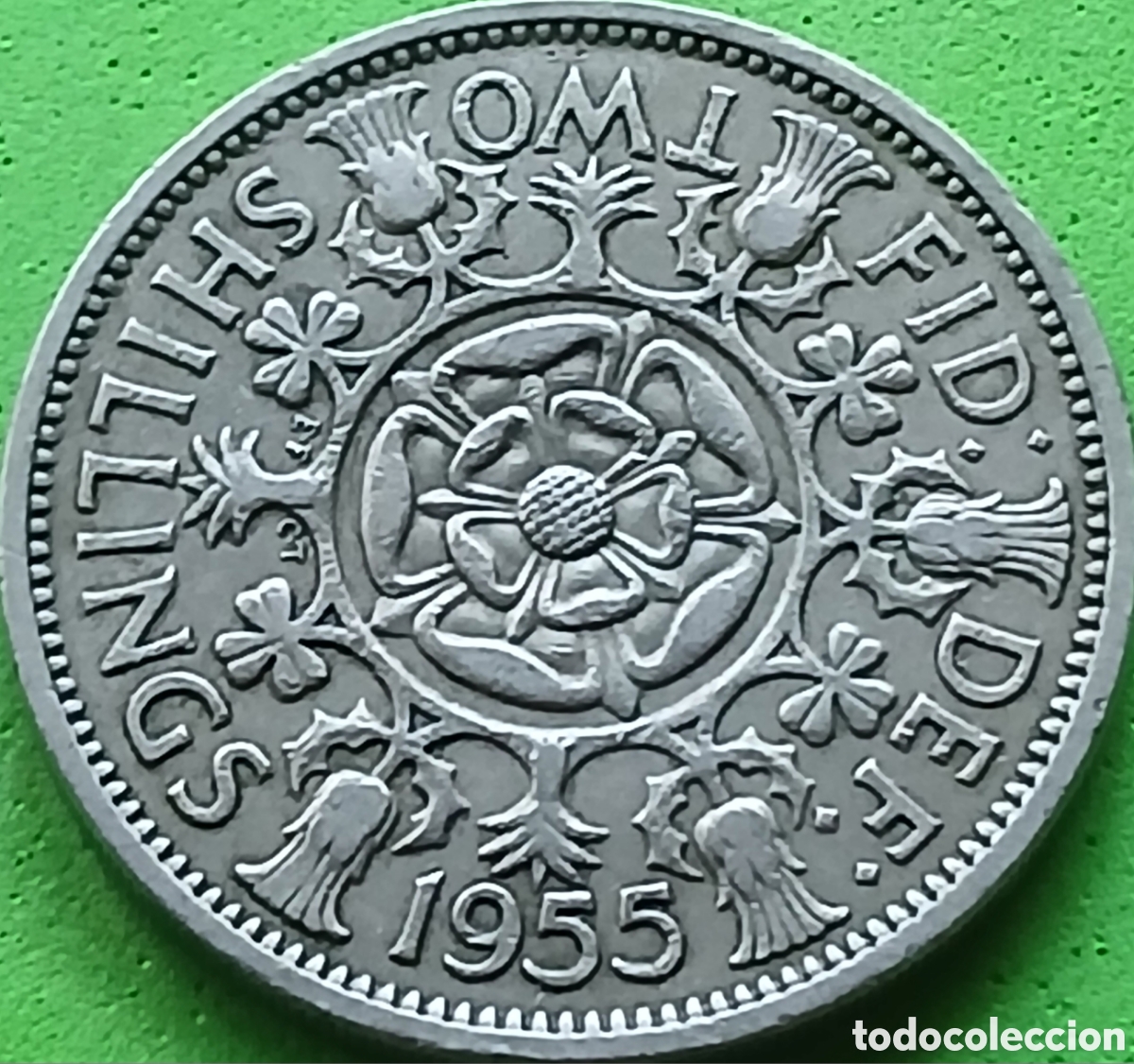 Monedas antiguas de Europa: Reino Unido two shillings 1955 km#906