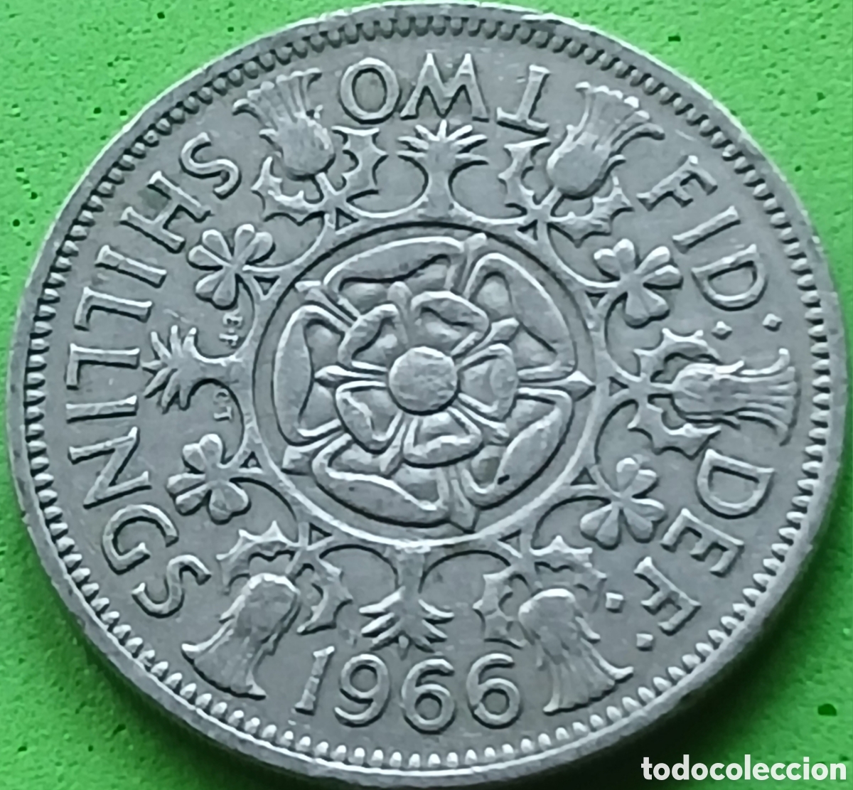 Monedas antiguas de Europa: Reino Unido two shillings 1966 km#906