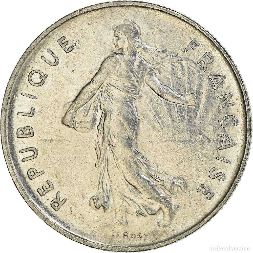 Monedas antiguas de Europa: [#955343] Moneda, Francia, Semeuse, 5 Francs, 1991, Paris, MBC, N&iacute;quel recubierto de