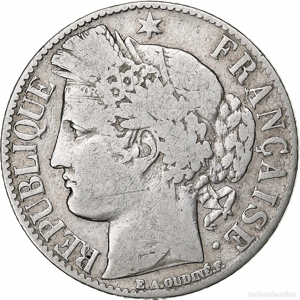 Monedas antiguas de Europa: [#1308302] Francia, Franc, C&eacute;r&egrave;s, 1888, Paris, Plata, BC+