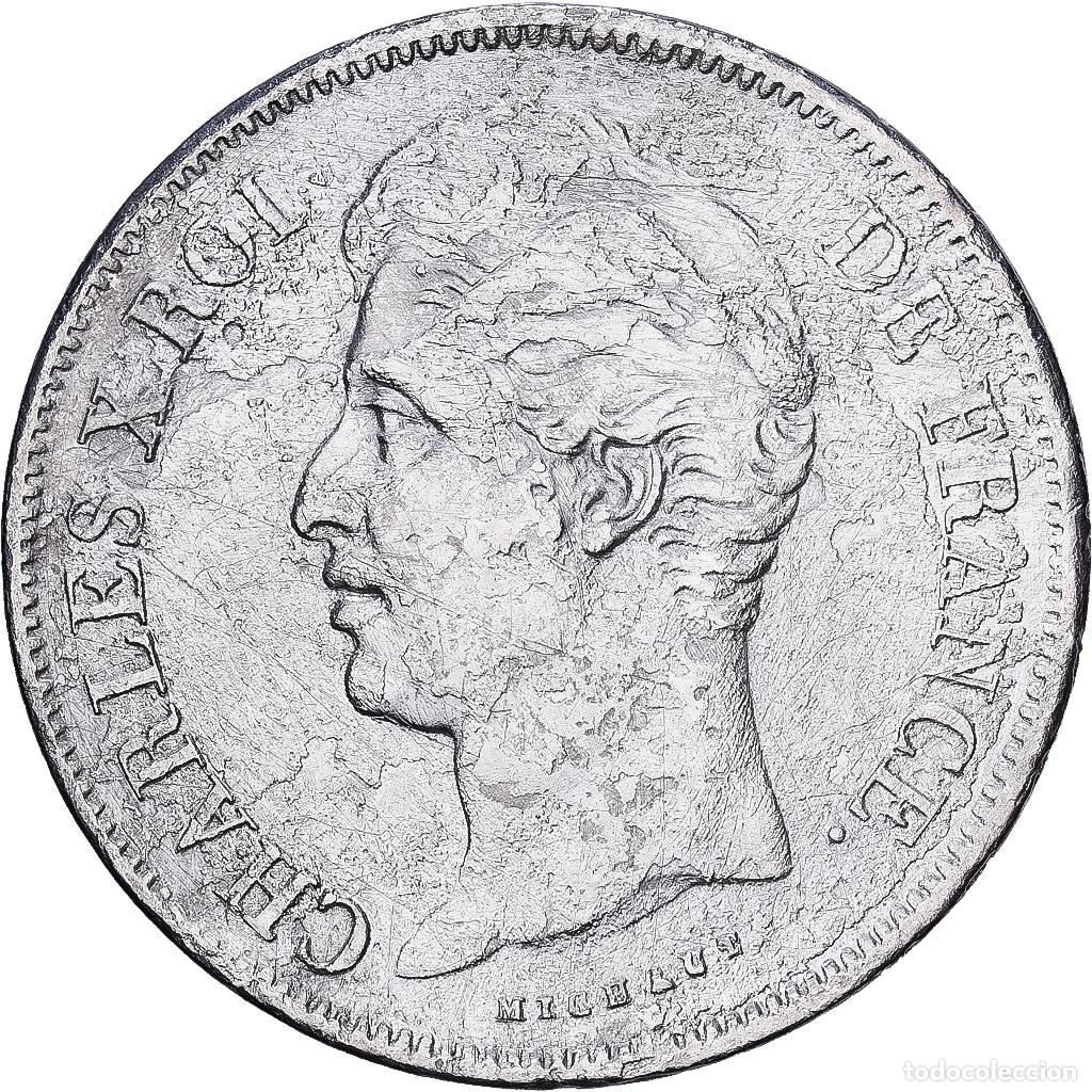 Monedas antiguas de Europa: [#1551000] Francia, Charles X, 5 Francs, 1829, Paris, Plata, BC+, Gadoury:644, KM:728.1