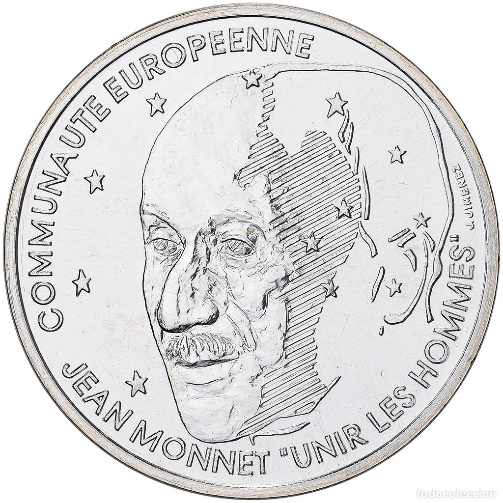 Monedas antiguas de Europa: [#138068] Francia, 100 Francs, Jean Monnet, 1992, MDP, Pattern, Plata, FDC, Gadoury:241.1
