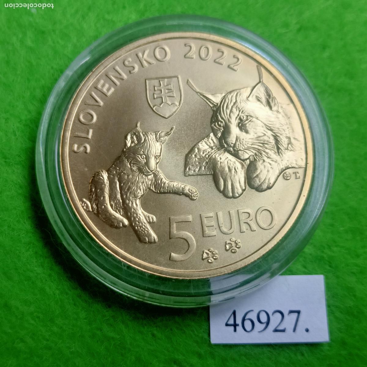 Monedas antiguas de Europa: Eslovaquia 2022, 5 euros, lince