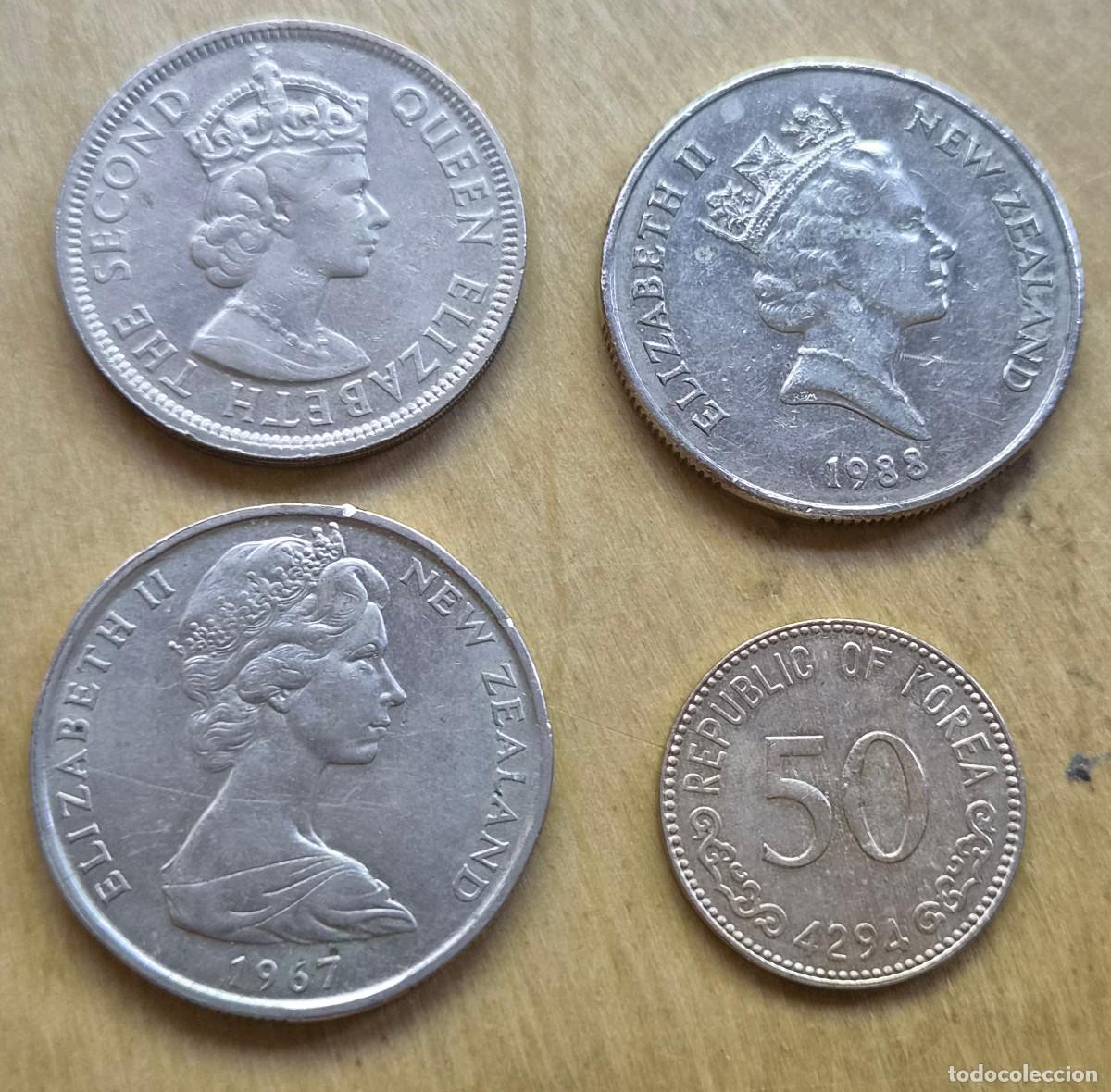 Monedas antiguas de Europa: Tem&aacute;tica BARCOS. Lote 4 monedas del mundo. Nueva Zelanda, Korea, Maurio