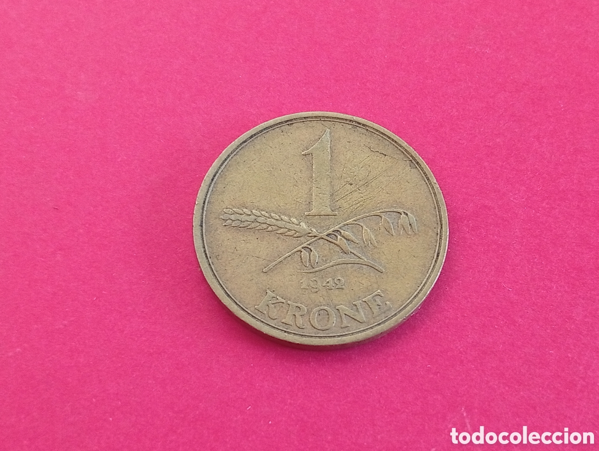 Monedas antiguas de Europa: 1 corona de Dinamarca 1942