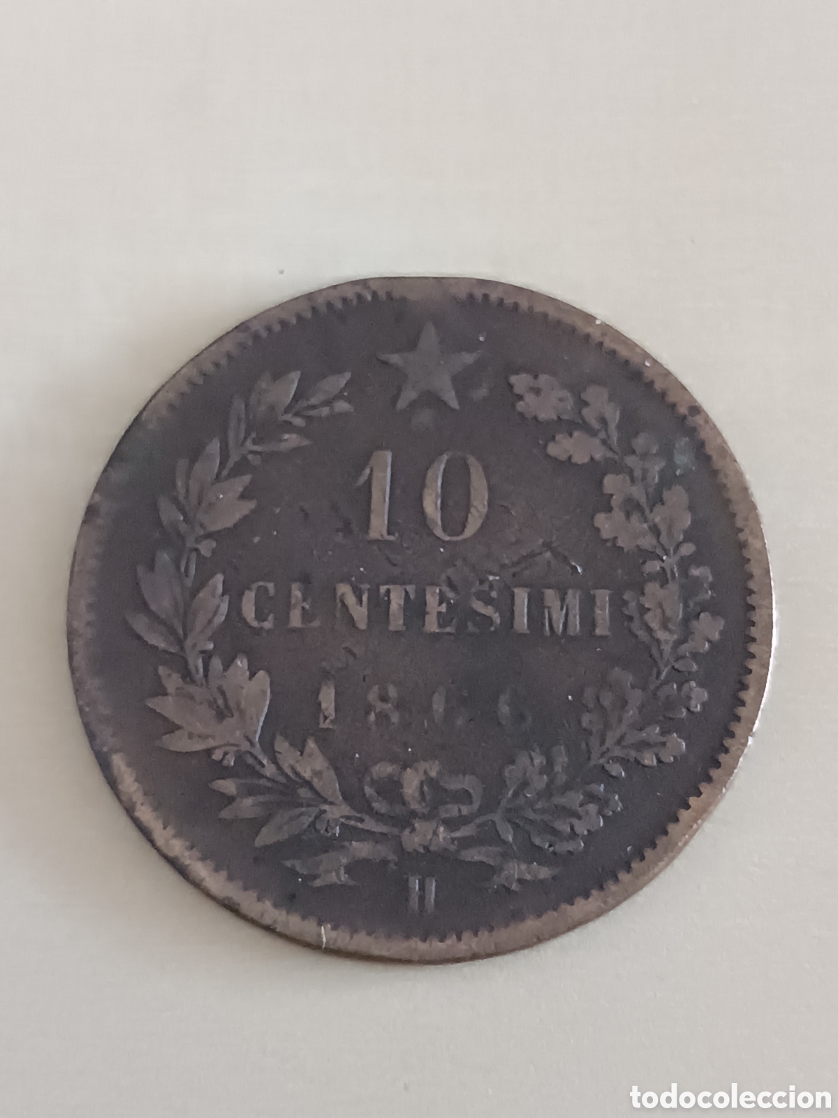 Monedas antiguas de Europa: Moneda 10 c&eacute;ntimos Italia 1866