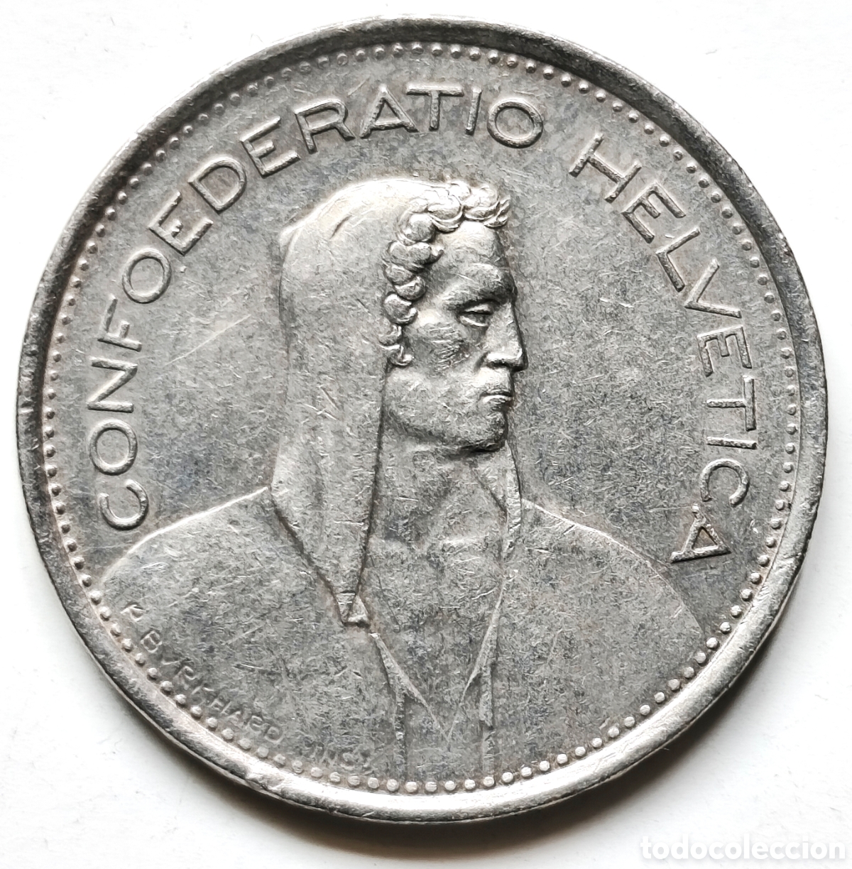 Monedas antiguas de Europa: Suiza, 5 francs de 1968-B