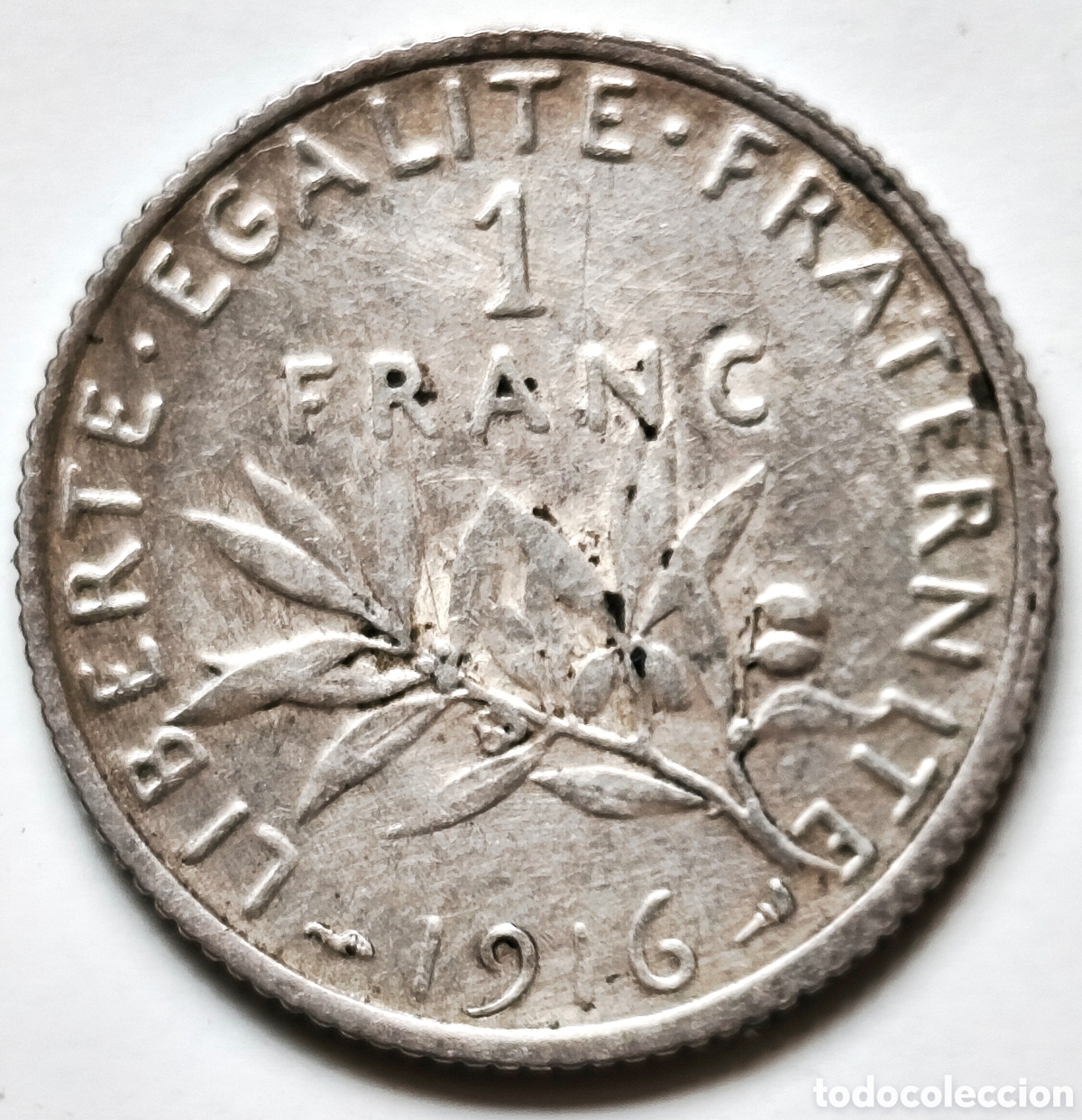 Monedas antiguas de Europa: Francia, 1 Franc de 1916, plata, EBC