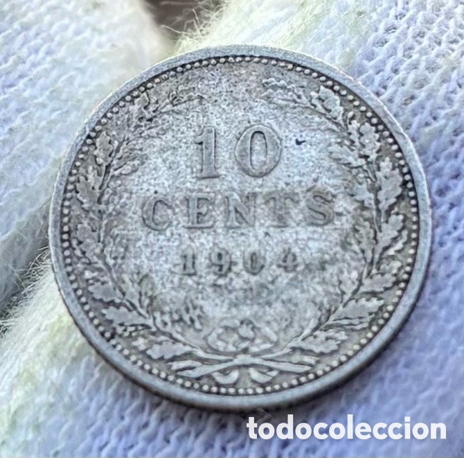Monedas antiguas de Europa: Moneda PLATA HOLANDA 10 Cents 1904. Wilhelmina. Pa&iacute;ses Bajos
