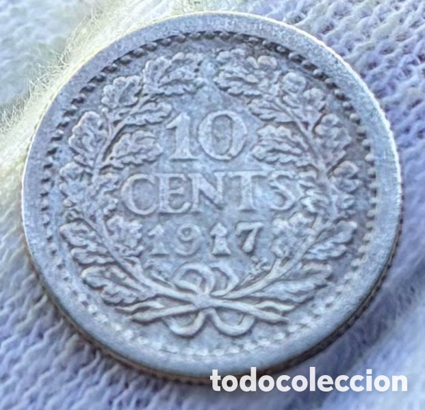 Monedas antiguas de Europa: Moneda PLATA HOLANDA 10 Cents 1917. Wilhelmina. Pa&iacute;ses Bajos