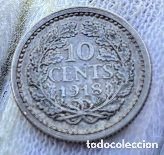 Monedas antiguas de Europa: Moneda PLATA HOLANDA 10 Cents 1918. Wilhelmina. Pa&iacute;ses Bajos