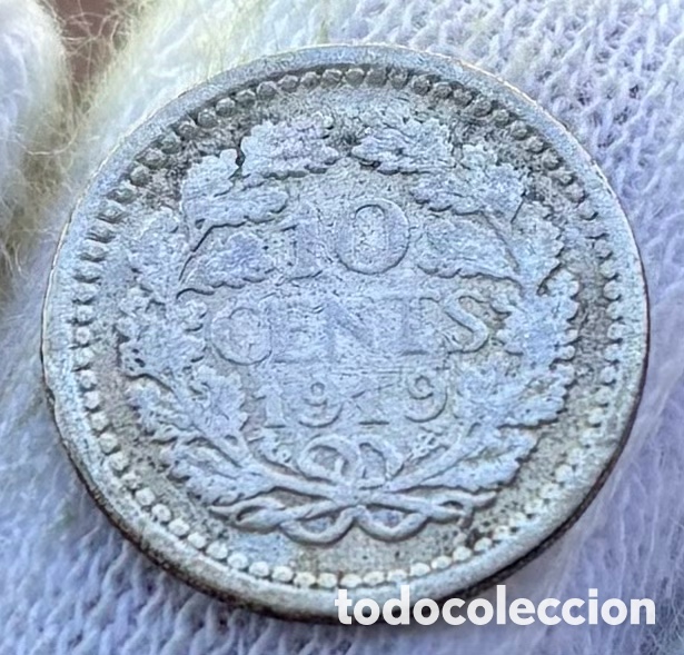 Monedas antiguas de Europa: Moneda PLATA HOLANDA 10 Cents 1919. Wilhelmina. Pa&iacute;ses Bajos