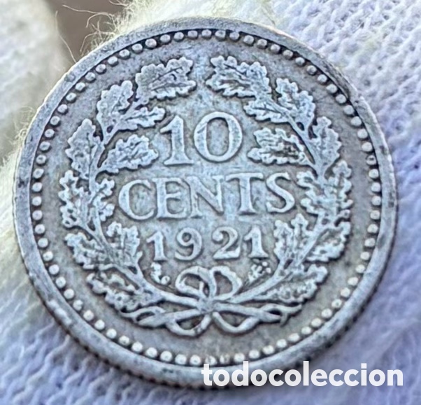 Monedas antiguas de Europa: Moneda PLATA HOLANDA 10 Cents 1921. Wilhelmina. Pa&iacute;ses Bajos