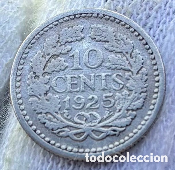 Monedas antiguas de Europa: Moneda PLATA HOLANDA 10 Cents 1925. Wilhelmina. Pa&iacute;ses Bajos