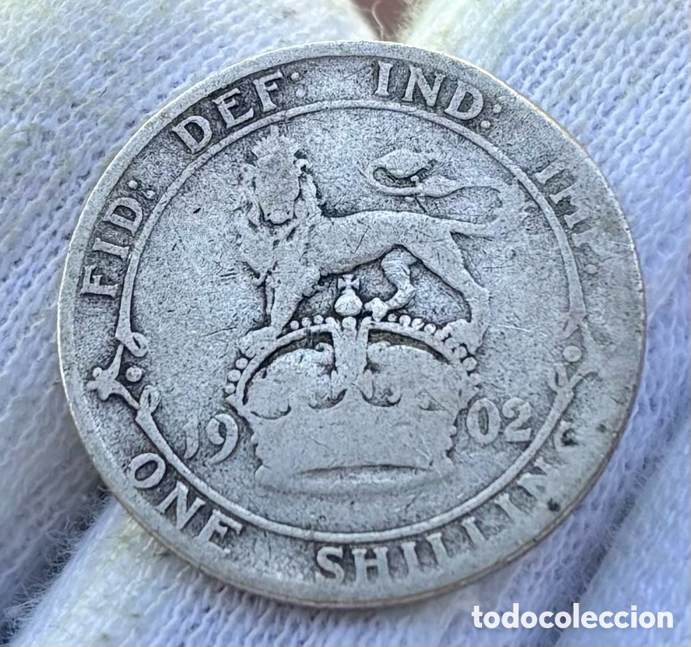 Monedas antiguas de Europa: Moneda PLATA INGLATERRA 1 Chel&iacute;n 1902. Eduardo VII. Reino Unido UK. Shilling