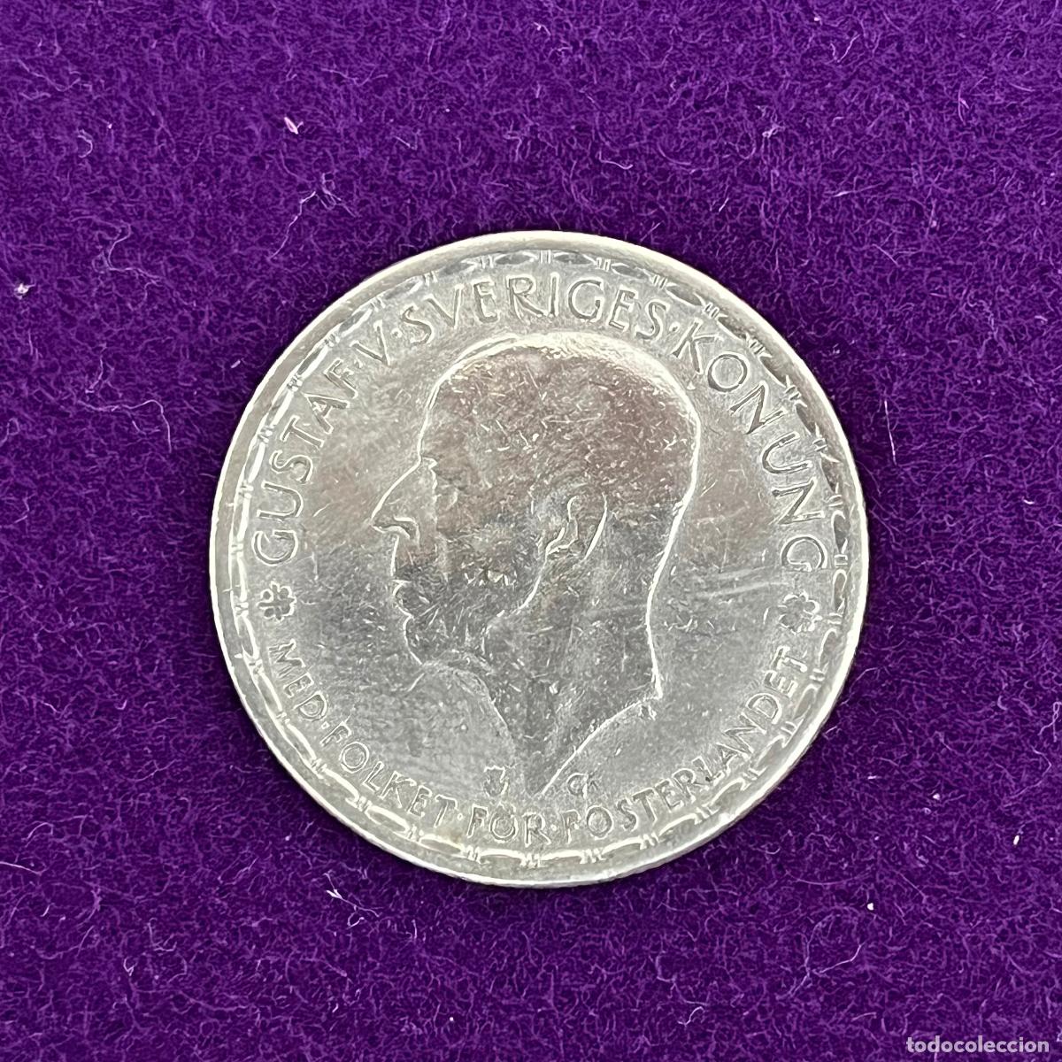 Monnaies anciennes de Europe: MONEDA DE PLATA DE SUECIA. 1 CORONA. 1945. GUSTAVO VI. 7GR. ORIGINAL.