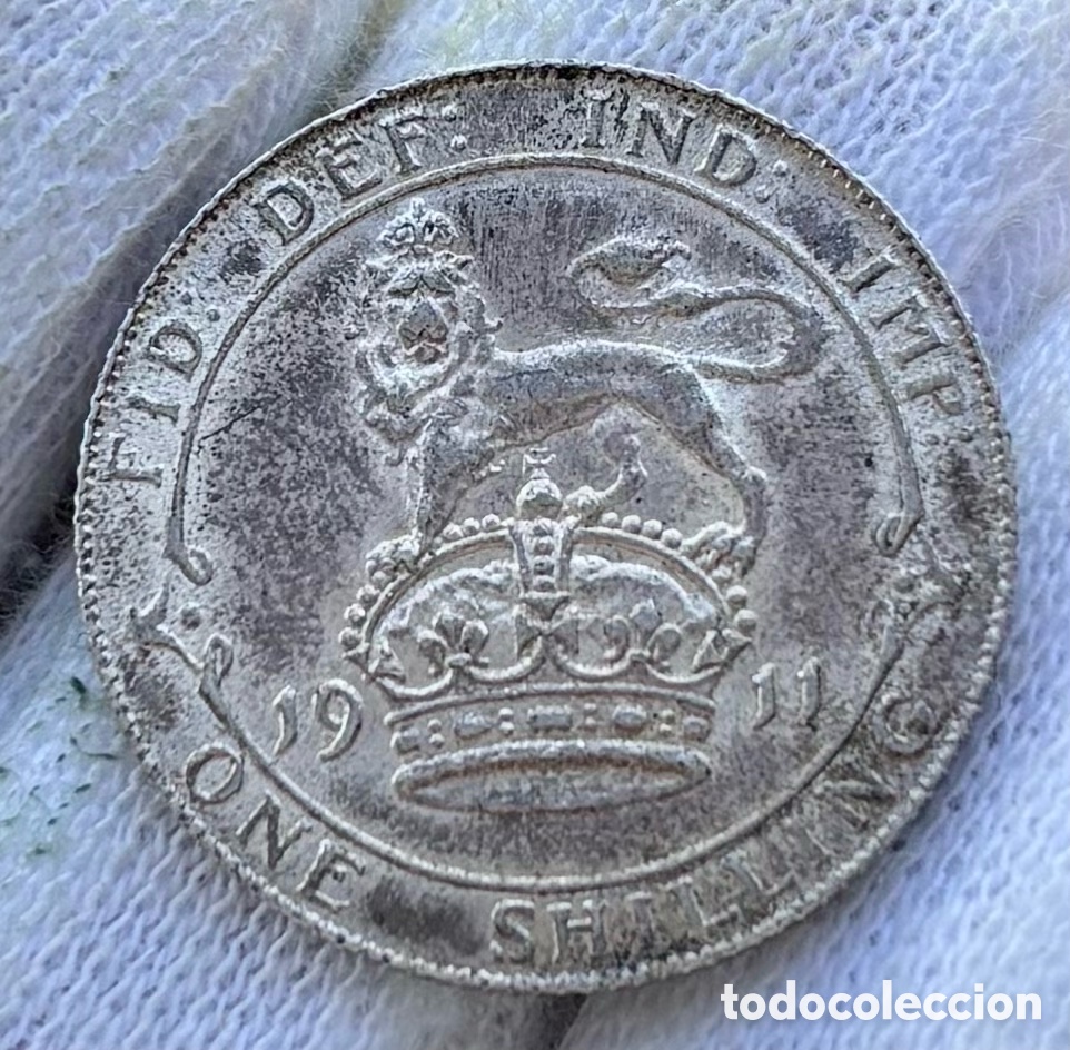 Monedas antiguas de Europa: Moneda PLATA INGLATERRA 1 Chel&iacute;n 1911 SC- . Jorge V. Reino Unido UK Shilling