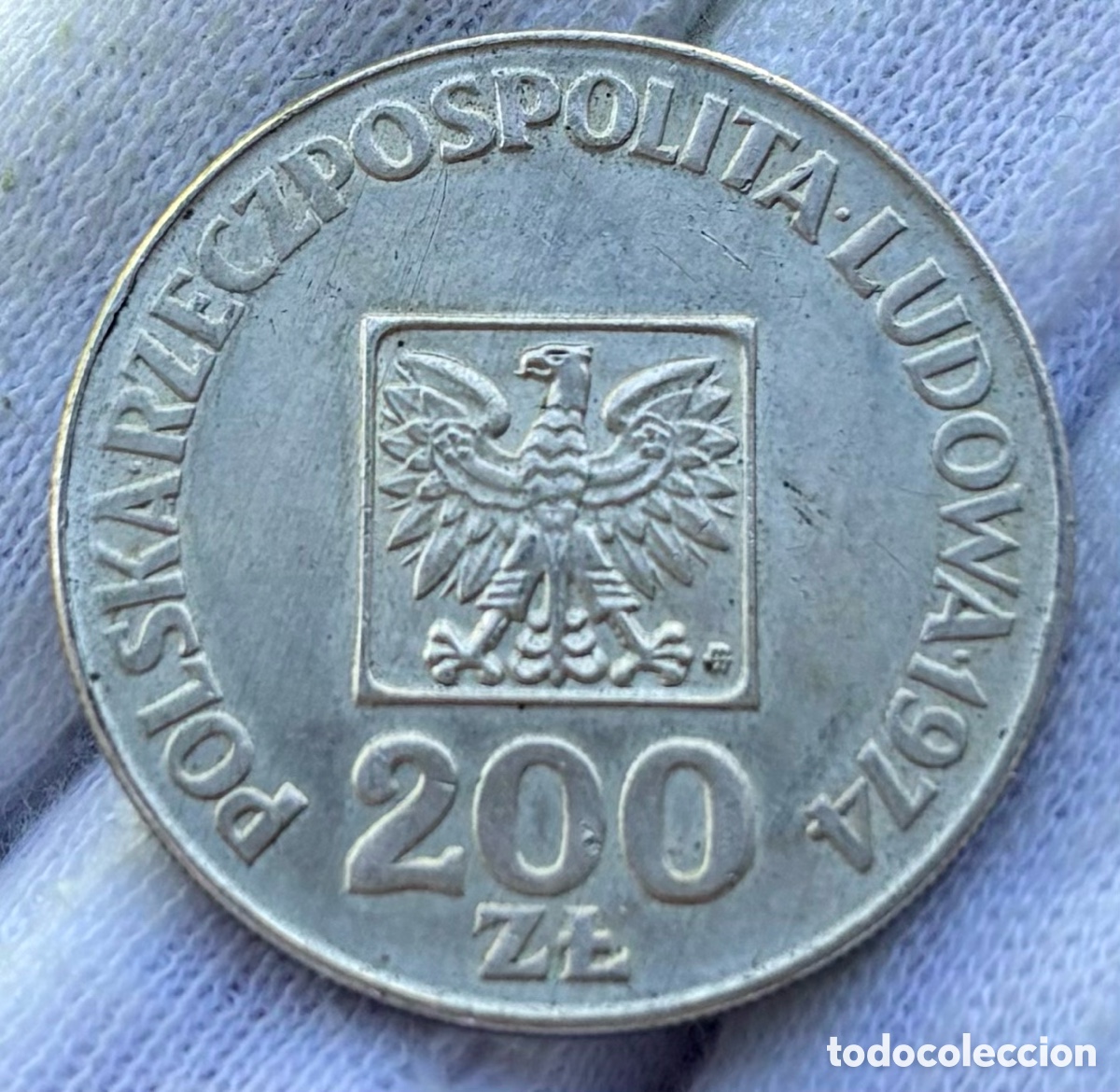 Monedas antiguas de Europa: Moneda PLATA POLONIA 200 Zloty 1974