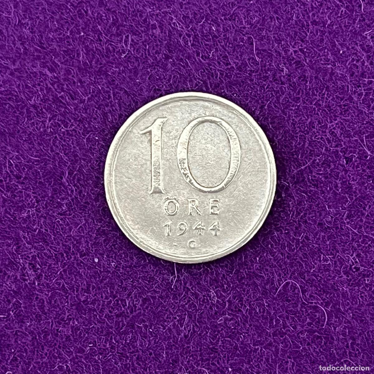 Monedas antiguas de Europa: MONEDA DE PLATA DE SUECIA. 10 ORE. 1944. GUSTAVO VI. 1,45GR. ORIGINAL.