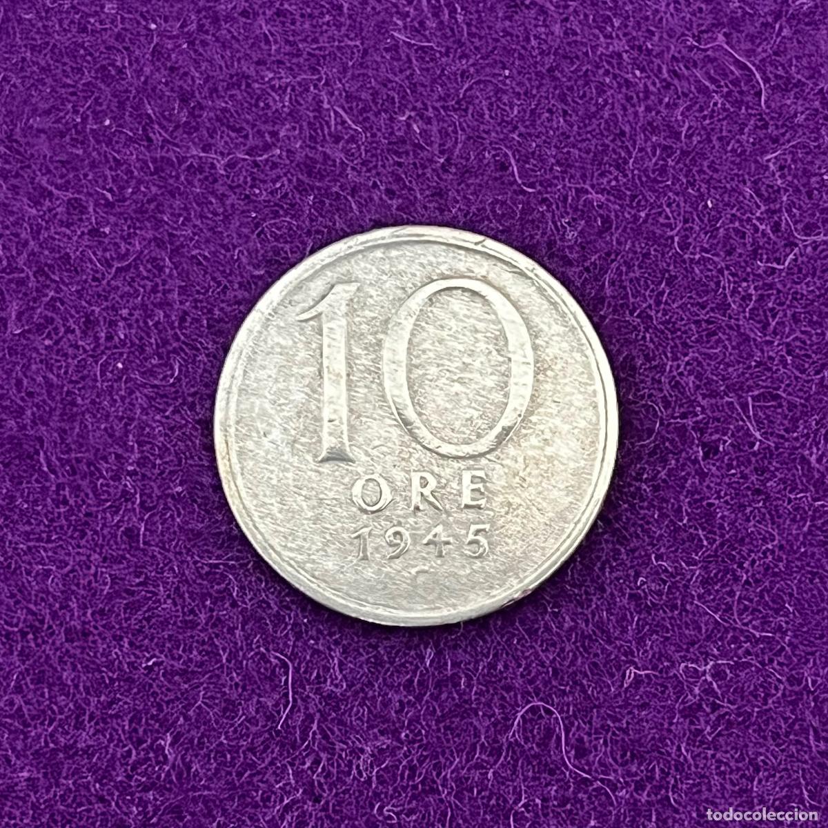 Monedas antiguas de Europa: MONEDA DE PLATA DE SUECIA. 10 ORE. 1945. GUSTAVO VI. 1,45GR. ORIGINAL.