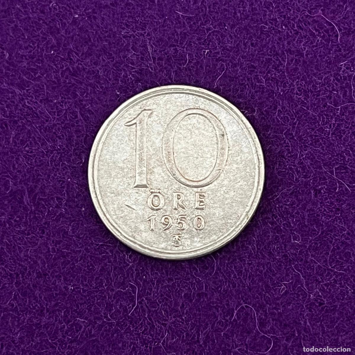 Monedas antiguas de Europa: MONEDA DE PLATA DE SUECIA. 10 ORE. 1950. GUSTAVO VI. 1,45GR. ORIGINAL.