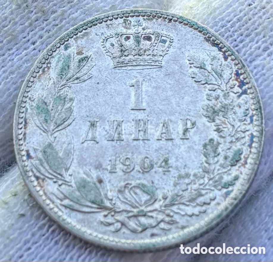 Monedas antiguas de Europa: Moneda PLATA SERBIA 1 Dinar 1904