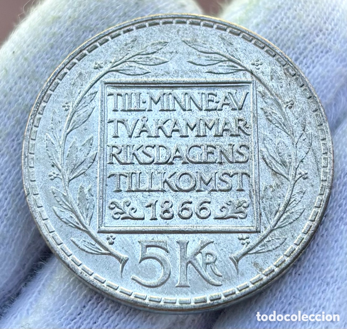Monedas antiguas de Europa: Moneda PLATA SUECIA 5 Coronas 1966 SC. Kronor