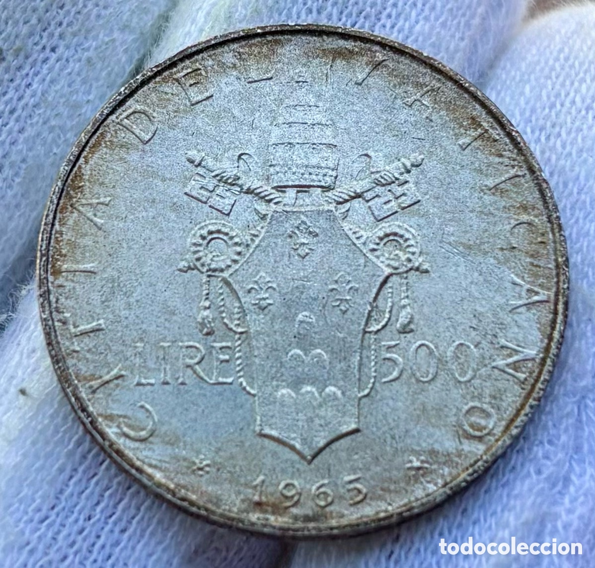 Monedas antiguas de Europa: Moneda PLATA VATICANO 500 Lira 1965