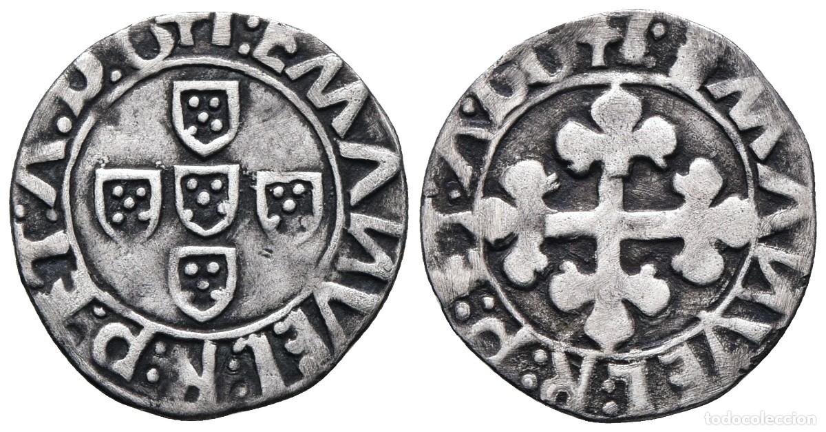 Monedas antiguas de Europa: *** BONITO 1/2 VINTEM DE D. MANUEL I. (1495-1521). LISBOA, PORTUGAL. PLATA. GOMES#18.01 ***