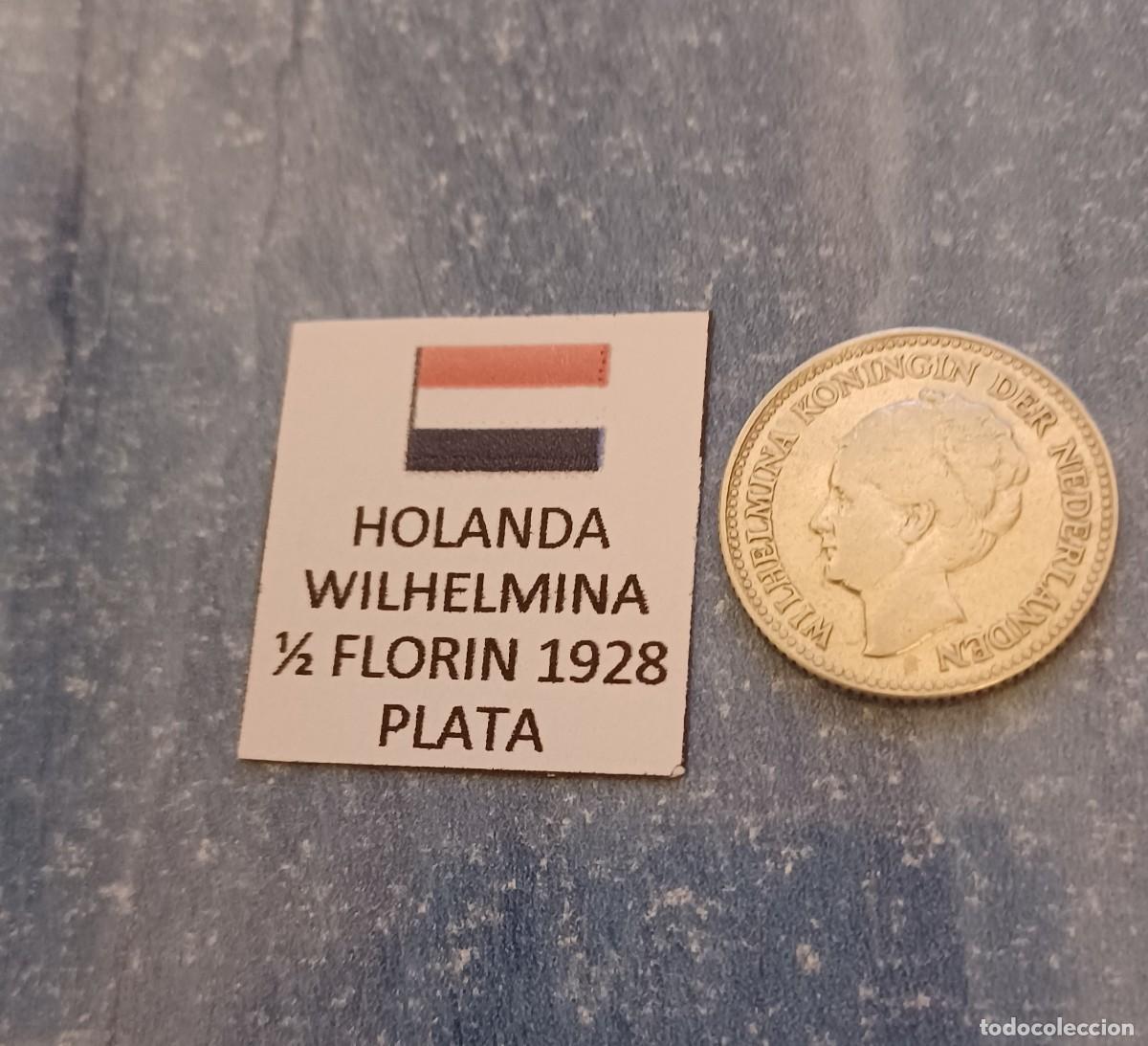 Monedas antiguas de Europa: 1/2 gulden de plata Holanda 1928