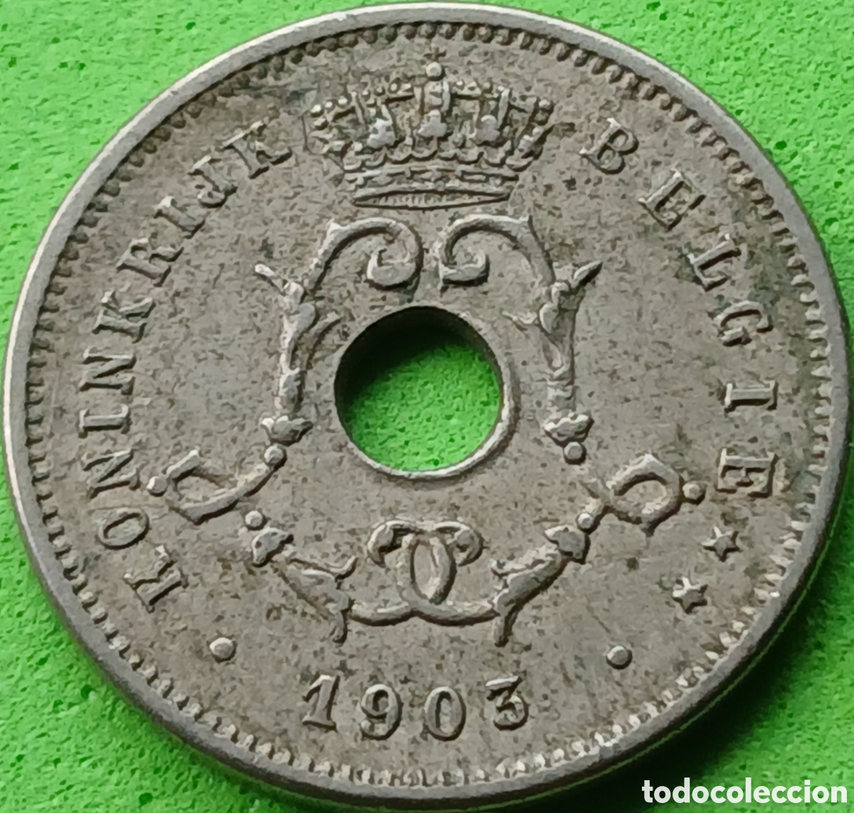 Monedas antiguas de Europa: B&eacute;lgica 5 c&eacute;ntimos 1903 km#47 Belgie poco com&uacute;n